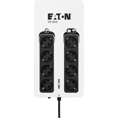 Eaton UPS 3S Gen2 UPS DIN, 850VA, 510W, вход: Schuko, изходи: 8x Schuko, непрекъсваемо захранване, USB (9400-A303)