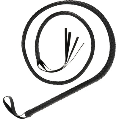 DARKNESS Елегантен черен камшик от веган кожа darkness 210 см