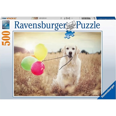 Ravensburger Пъзел Ravensburger от 500 части - Куче с балон (16585)