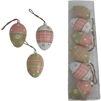 Veľkonočné vajíčka na zavesenie, 6 ks X6825