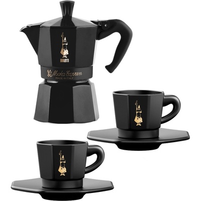 Bialetti Moka Express Set 3 černý 3 hrnky