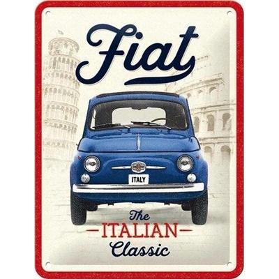 Postershop Plechová cedule: Fiat 500 (The Italian Classic) - 15x20 cm