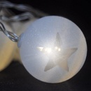 Solight LED reťaz vianočné guľe 10LED 1m 2x AA časovač IP20