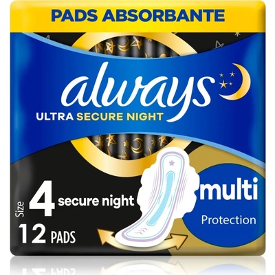 Always Ultra Secure Night санитарни кърпи 12 бр