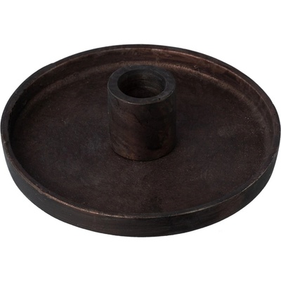 Hliníkový svícen průměr 13 cm Gasper - hnědý