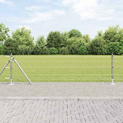 OMAXI Zahradní euro plot s betonovým základem 10 x 0,6 m Stříbrná 243607