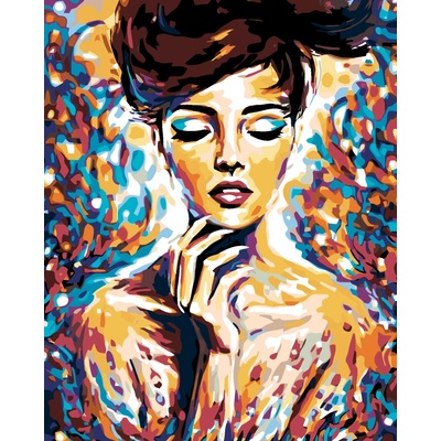 ZUTY Malování podle čísel ŽENA V BARVÁCH 80 x 100 cm