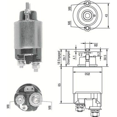 Elektromagnetický spínač, štartér MAGNETI MARELLI 940113050233 940113050233