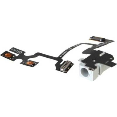 AppleKing flex kabel s audio Jack konektorem a tlačítky pro ovládaní hlasitosti pro iPhone 4 - bílý