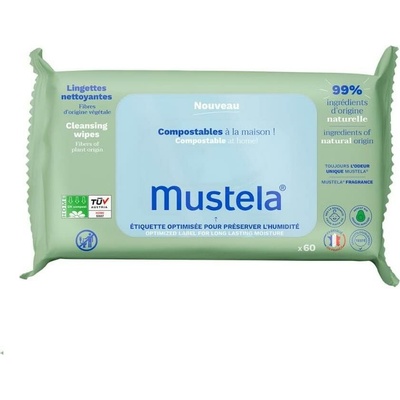 Mustela Compostable at Home Cleansing Wipes čistiace utierky s parfumáciou pre deti od narodenia 60 ks
