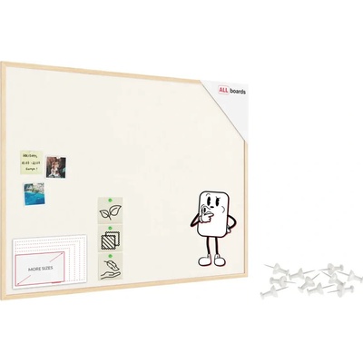 Allboards TFWHITE129W Textilní tabule 120 × 90 cm