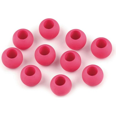 Plastové korálky matné s veľkým prievlakom/plavkové 10x12 mm Farba: 11 (4) ružová - tmavá