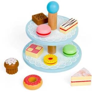 Bigjigs Toys - Детска дървена поставка за торта и лакомства (BJ621)