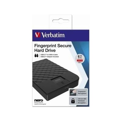 Verbatim Fingerprint Secure Hard Drive 1TB, 53650