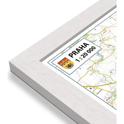 Excart Maps Praha - nástěnná mapa 183 x 138 cm Varianta: mapa v dřevěném rámu, Provedení: Pegi bílý