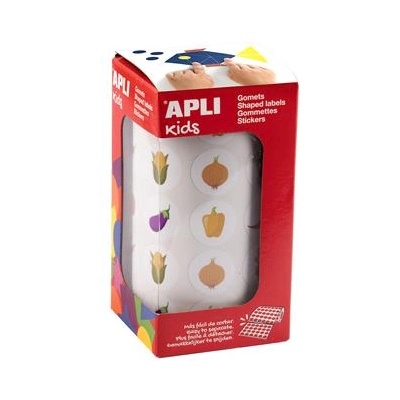 APLI Стикери за развитие, 20 мм, зеленчукови, APLI Kids "Stickers", смесени дизайни, 900 етикета/ролка 19716 (19716)