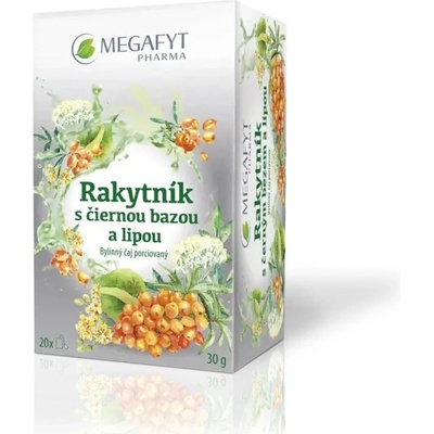 MEGAFYT RAKYTNÍK s čiernou bazou & lipou ovocný čaj 20 x 1,5 g