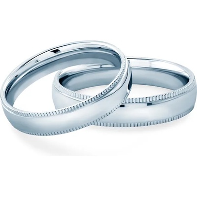 SAVICKI Сватбени халки: бяло злато, полукръгъл профил. 4 мм