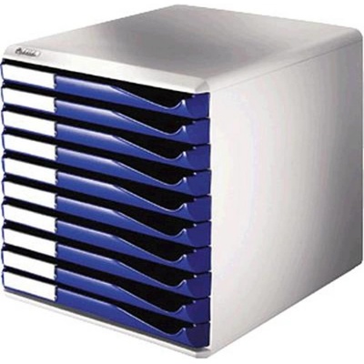LEITZ STANDARD ZÁSUVKOVÝ BOX, 10 ZÁSUVIEK, MODRÉ