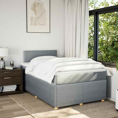 vidaXL Boxsprings matrací světle šedá textil