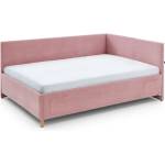 meise.möbel Розово тапицирано ъглово детско легло 140x200 cm без ламелно дъно Cool - Meise Möbel (2207-99-3000)