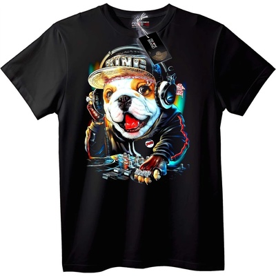 NOONEBRAND Тениска Булдог DJ Крал - 2XL, Black