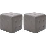 vidaXL Пуфове, 2 бр, сиви, 30x30x30 см, изкуствена кожа (278381)