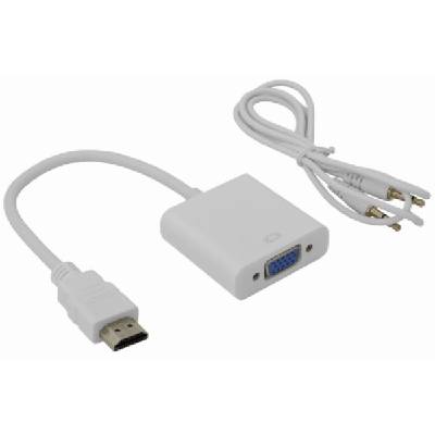 AD. HDMI-VGA+A, Видео конвертор, HDMI M към VGA F + аудио, 1080p, 1920×1200, HDCP 1.0/1.1/1.2, бял (AD.HDMI-VGA+A)
