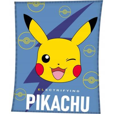 Carbotex Detská deka modrá s motívom Pokémon