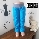 Dětské softshellové kalhoty s kapsami s fleecem modré s šedým nápletem