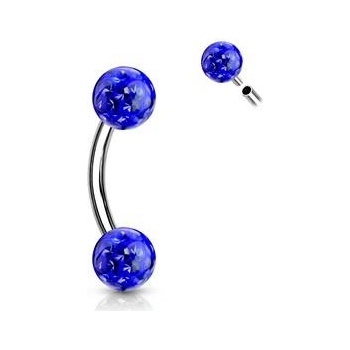 Šperky4U piercing do obočí s krystaly OB0013-B