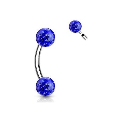 Šperky4U piercing do obočí s krystaly OB0013-B