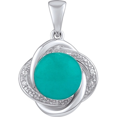 SILVEGO stříbrný přívěsek Ariel s přírodním amazonitem a Brilliance Zirconia JST14738PAZ