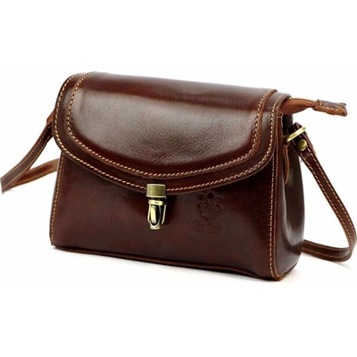 Florence dámska kožená kabelka 51 tmavo hnedá Crossbody kabelka