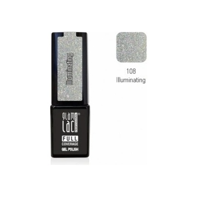 GlamLac Gel lak stříbrný 108 Illuminating 6 ml