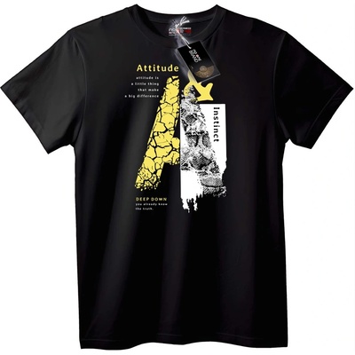 NOONEBRAND Тениска Attitude & Instinct - 2XL, Black