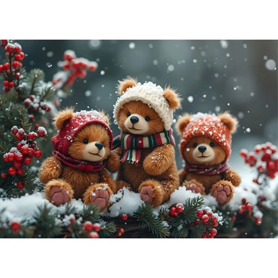 Bluebird Puzzle - Puzzle Little Bears in the Snow - 300 piese