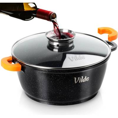 Terruna Granitový hrniec so sklenenou pokrievkou AROMA 28 cm, 5,8 l