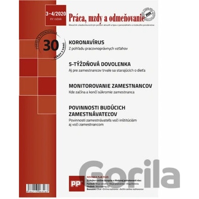 Práca, mzdy a odmeňovanie 3-4/2020