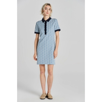 Gant G-pattern Jaquard Ss Polo Dress modrá
