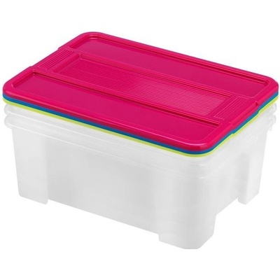 Heidrun Plastový úložný box s vekom TexBox 3x10l