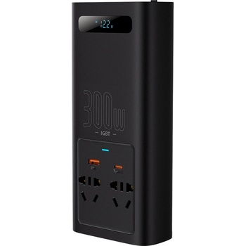 Púzdro Auto Power Invertor Baseus IGBT 300W 220V CN / EU Plug Černá CGNB010101