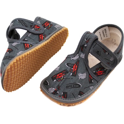 Beda detské Barefoot papuče UŽŠIE SLIM GREY FORMULA