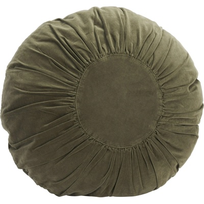 MADAM STOLTZ Kulatý sametový polštář Green 55 cm