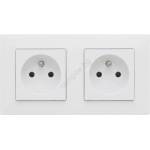 Legrand - Двойна домашна контактна розетка с рамка NILOE STEP 250V бяла (LR0049B)