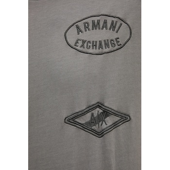 Giorgio Armani Памучна тениска Armani Exchange в сиво с апликация XM001899 AF16283 (XM001899.AF16283)