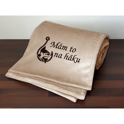 Povlečení Plus Deka pro rybáře Mám to na háku čokoládová 150x200