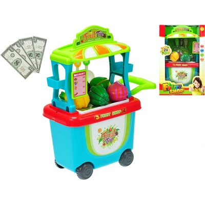 Mikro Trading Stánek ovoce/zelenina pojízdný 23x38x16cm s doplňky