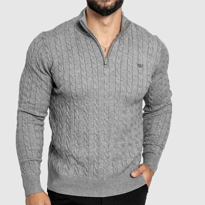 Iron Aesthetics Cable Knit šedý – Zboží Dáma