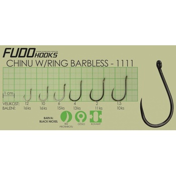 Fudo Chinu Ringed Barbless vel.1,5 10 ks